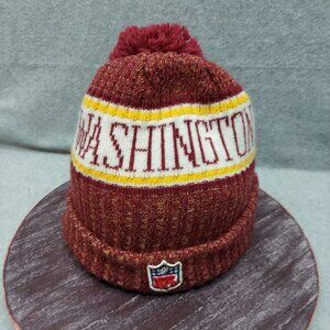 Washington Redskins Burgundy & Gold Pom Knit Beanie With NFL Logo By New Era